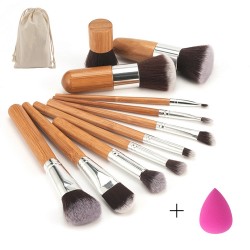 11 pcs Makeup Brushes With Waterdrop Sponge Puff Set